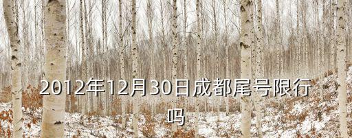 2012年12月30日成都尾號限行嗎