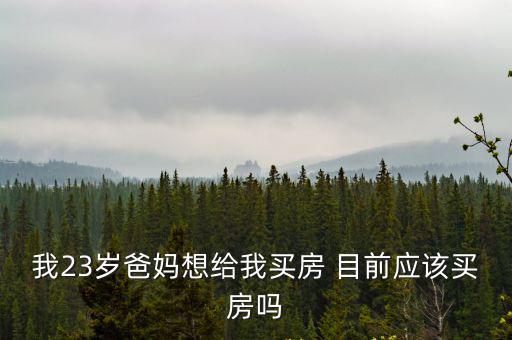 我23歲爸媽想給我買房 目前應(yīng)該買房嗎