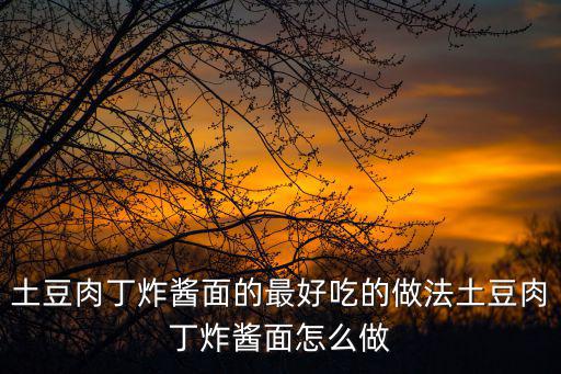 土豆肉丁炸醬面的最好吃的做法土豆肉丁炸醬面怎么做