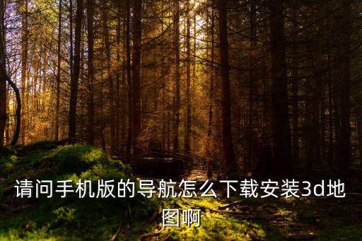 3d地圖衛星地圖高清手機版下載，請問手機版的導航怎么下載安裝3d地圖啊