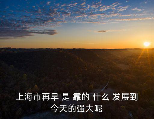 上海市再早 是 靠的 什么 發展到今天的強大呢