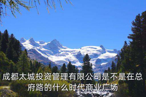 成都市相悅府，成都太城投資管理有限公司是不是在總府路的什么時代商業廣場