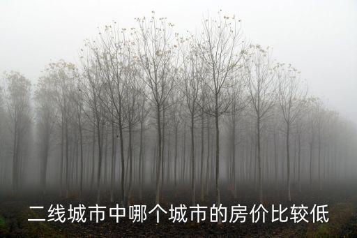 二線城市中哪個城市的房價比較低
