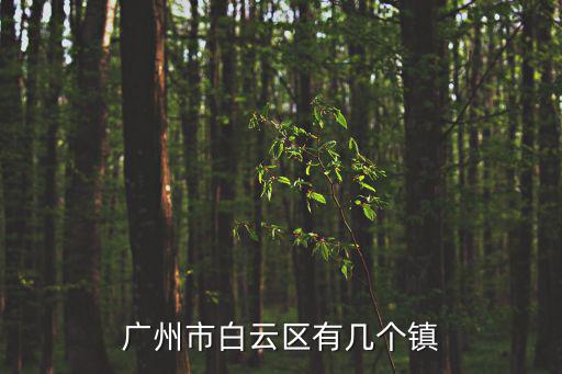 廣州市白云區(qū)有幾個(gè)鎮(zhèn)