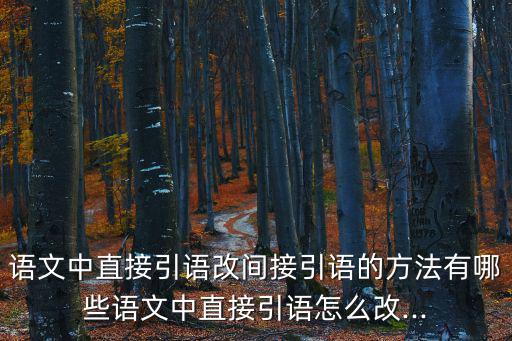 語文中直接引語改間接引語的方法有哪些語文中直接引語怎么改...