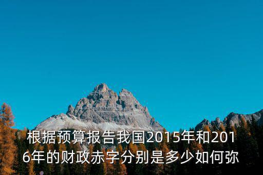 根據預算報告我國2015年和2016年的財政赤字分別是多少如何彌