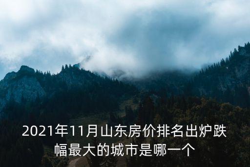 2021年11月山東房價排名出爐跌幅最大的城市是哪一個