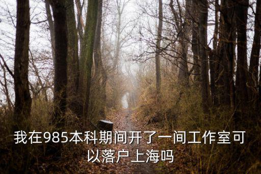 我在985本科期間開了一間工作室可以落戶上海嗎