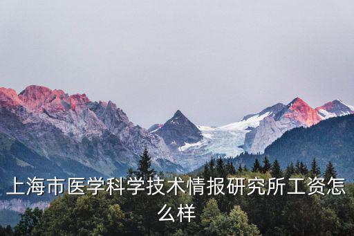 上海市醫學科學技術情報研究所工資怎么樣