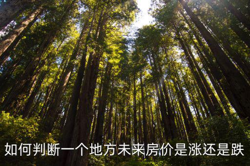 如何判斷一個地方未來房價是漲還是跌