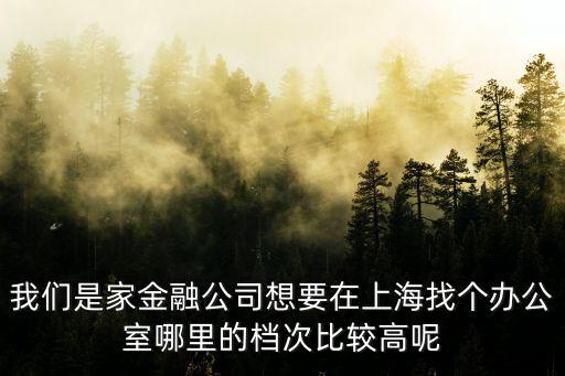 我們是家金融公司想要在上海找個辦公室哪里的檔次比較高呢