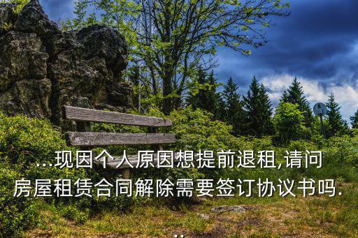 ...現因個人原因想提前退租,請問房屋租賃合同解除需要簽訂協議書嗎...