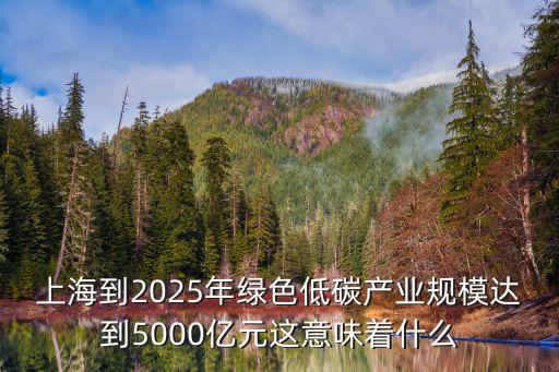上海到2025年綠色低碳產業規模達到5000億元這意味著什么
