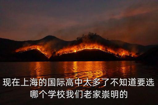 現(xiàn)在上海的國(guó)際高中太多了不知道要選哪個(gè)學(xué)校我們老家崇明的