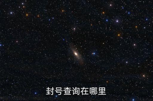 封號查詢在哪里