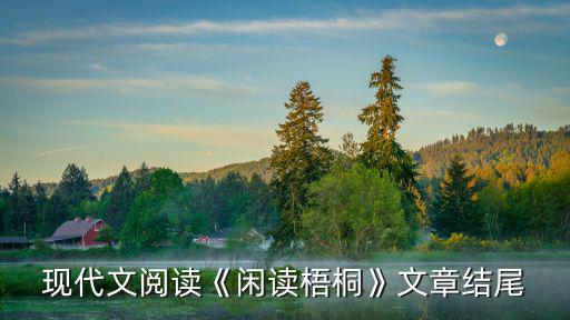 現代文閱讀《閑讀梧桐》文章結尾