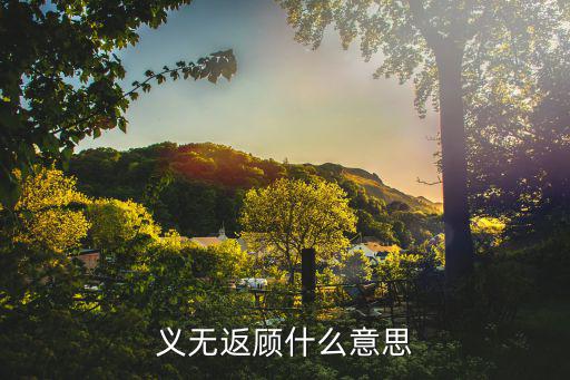 義無返顧什么意思