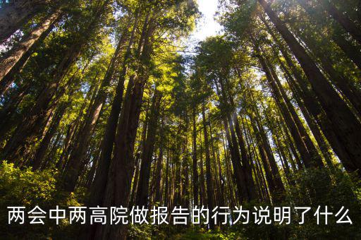 兩會(huì)中兩高院做報(bào)告的行為說明了什么