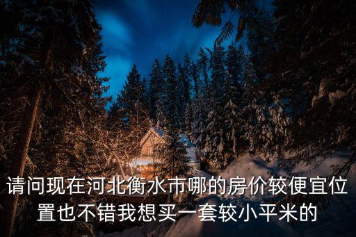 請問現在河北衡水市哪的房價較便宜位置也不錯我想買一套較小平米的