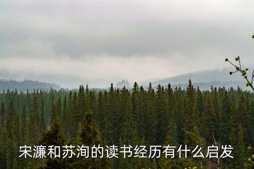 宋濂和蘇洵的讀書經歷有什么啟發