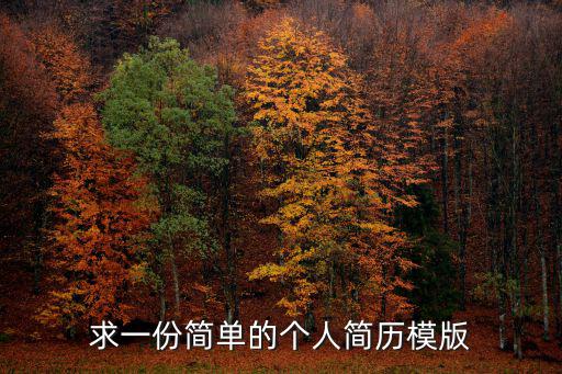求一份簡單的個人簡歷模版
