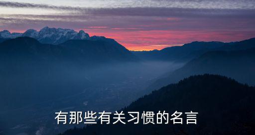習慣的名言警句，有那些有關習慣的名言