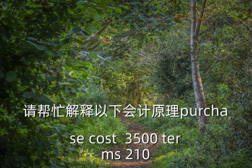 請幫忙解釋以下會計原理purchase cost  3500 terms 210