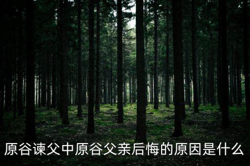 谷開來父親,原谷叔爺爺老了不想拋棄他父親愧疚接回來贍養