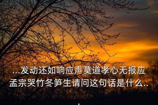 孟宗哭竹,第二集:孟宗哭竹冬筍生
