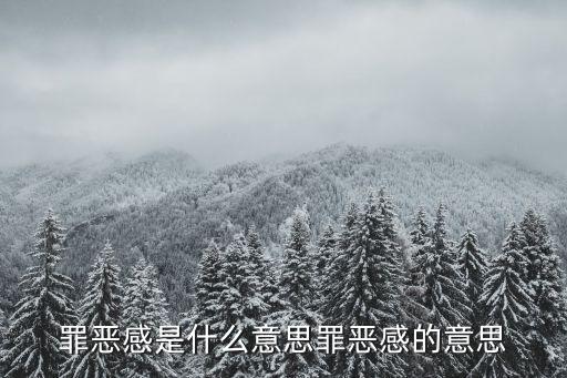罪惡感是什么意思罪惡感的意思