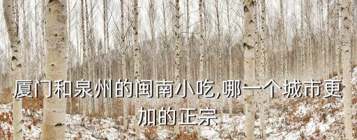 廈門和泉州的閩南小吃,哪一個城市更加的正宗