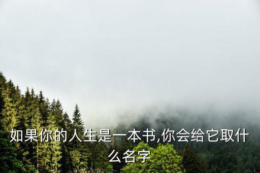 如果你的人生是一本書(shū),你會(huì)給它取什么名字