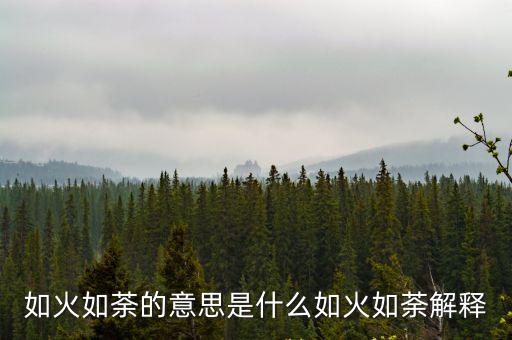 如火如荼的意思,如火如荼的意思是什么?