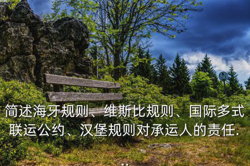 簡述海牙規則、維斯比規則、國際多式聯運公約、漢堡規則對承運人的責任...