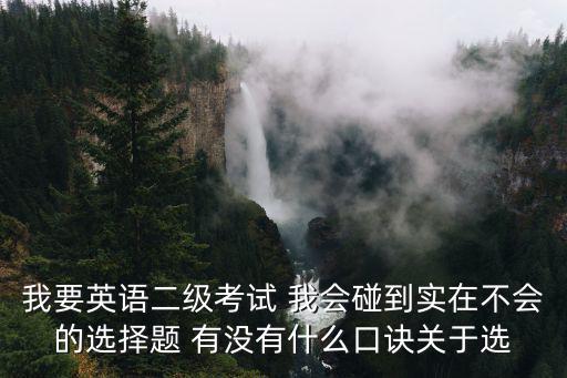 我要英語二級考試 我會碰到實(shí)在不會的選擇題 有沒有什么口訣關(guān)于選