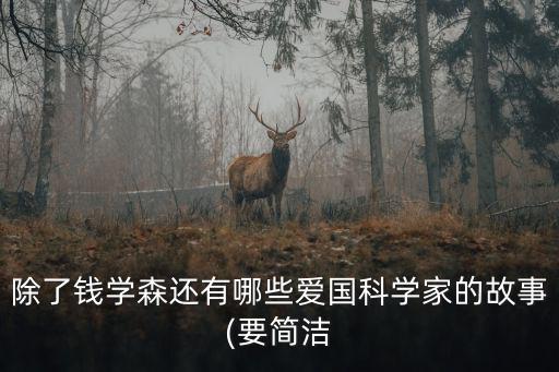 除了錢學森還有哪些愛國科學家的故事(要簡潔