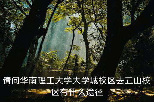 請(qǐng)問華南理工大學(xué)大學(xué)城校區(qū)去五山校區(qū)有什么途徑