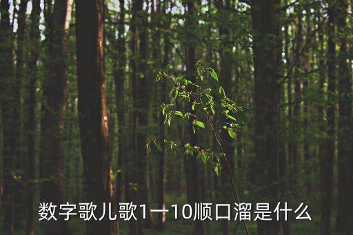 數字歌兒歌1一10順口溜是什么