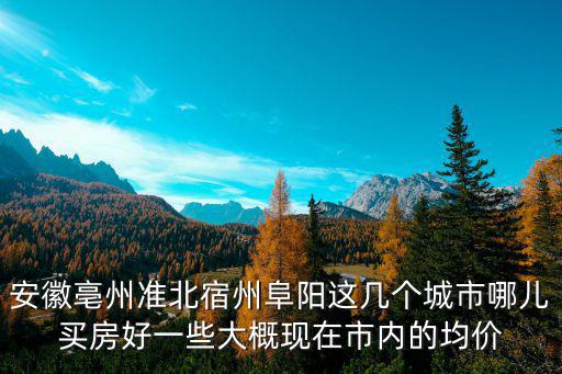 安徽亳州準(zhǔn)北宿州阜陽這幾個(gè)城市哪兒買房好一些大概現(xiàn)在市內(nèi)的均價(jià)