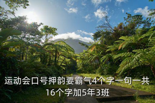 運(yùn)動(dòng)會(huì)口號(hào)押韻要霸氣4個(gè)字一句一共16個(gè)字加5年3班