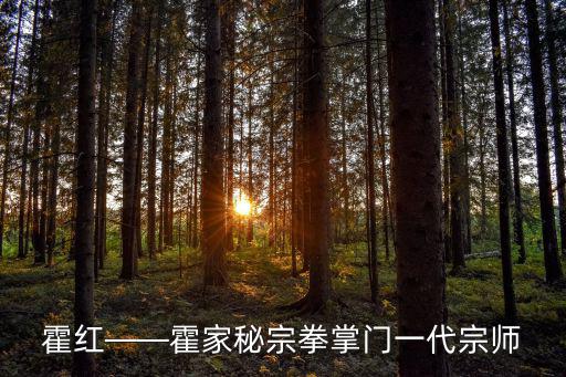 霍紅——霍家秘宗拳掌門一代宗師