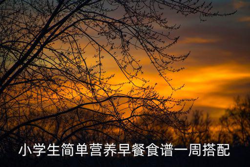 小學(xué)生簡單營養(yǎng)早餐食譜一周搭配