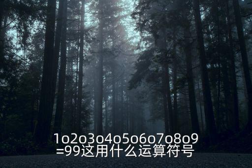 1o2o3o4o5o6o7o8o9=99這用什么運算符號