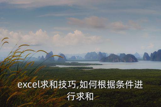 excel求和技巧,如何根據(jù)條件進(jìn)行求和