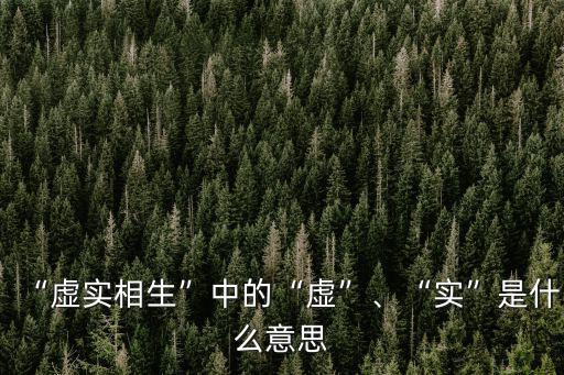 “虛實相生”中的“虛”、“實”是什么意思