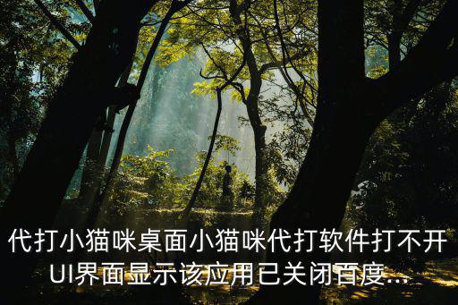 代打小貓咪桌面小貓咪代打軟件打不開UI界面顯示該應用已關閉百度...