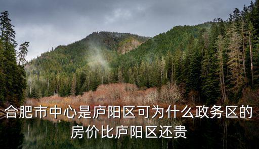 合肥市中心是廬陽區可為什么政務區的房價比廬陽區還貴