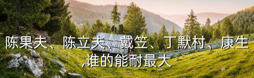 陳果夫、陳立夫、戴笠、丁默村、康生,誰的能耐最大