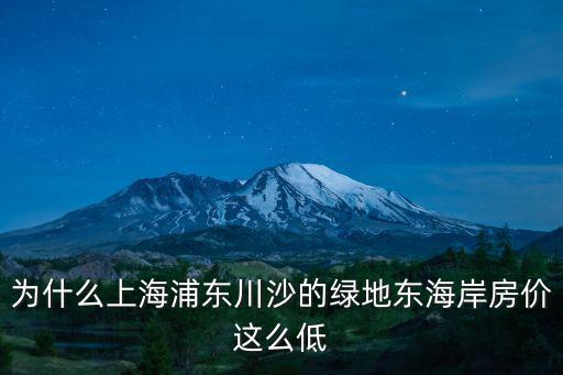 為什么上海浦東川沙的綠地東海岸房?jī)r(jià)這么低