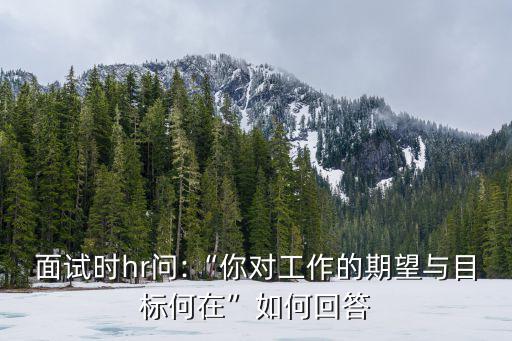 工作期望,面試時(shí)被問(wèn):你對(duì)工作的期望與目標(biāo)何在?